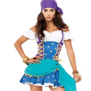 Leg Avenue Sexy Gypsy Costume 2-Piece Set Dress and Scarf